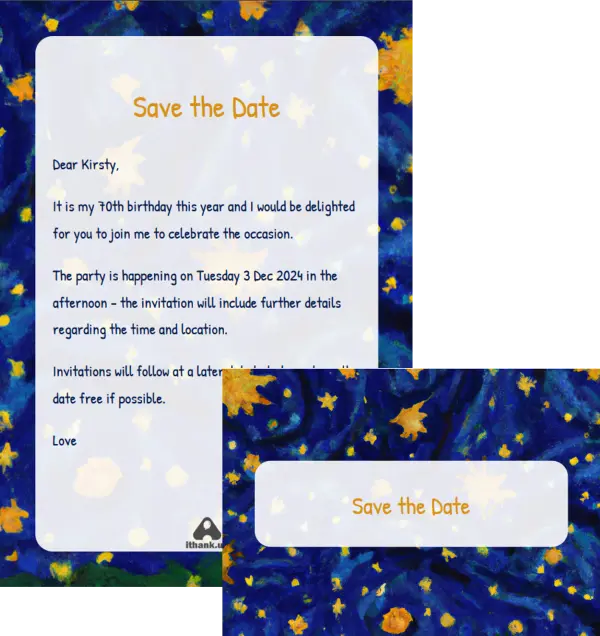 Example save the date card 1