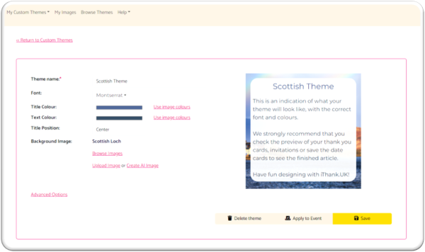 Theme Editor Screenshot